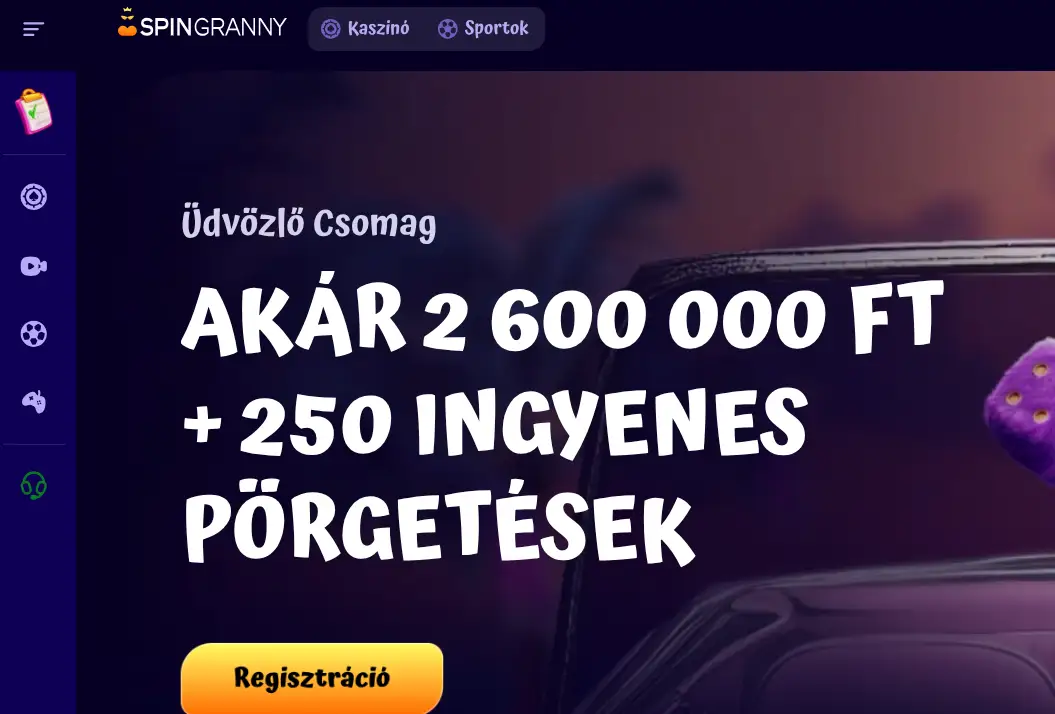 SpinGranny casino online főoldal